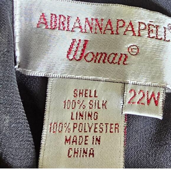 Adrianna Papell Floral V-Neck Maxi Dress Black and Cream Size 22W - Picture 4 of 5